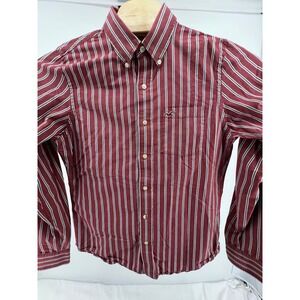 Hollister California Men's Striped Button Down Shirt Size L Cotton Red Blue